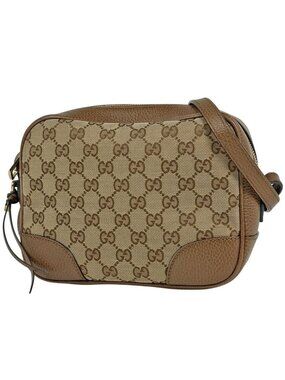 Gucci GG Pattern Shoulder Bag Canvas Brown